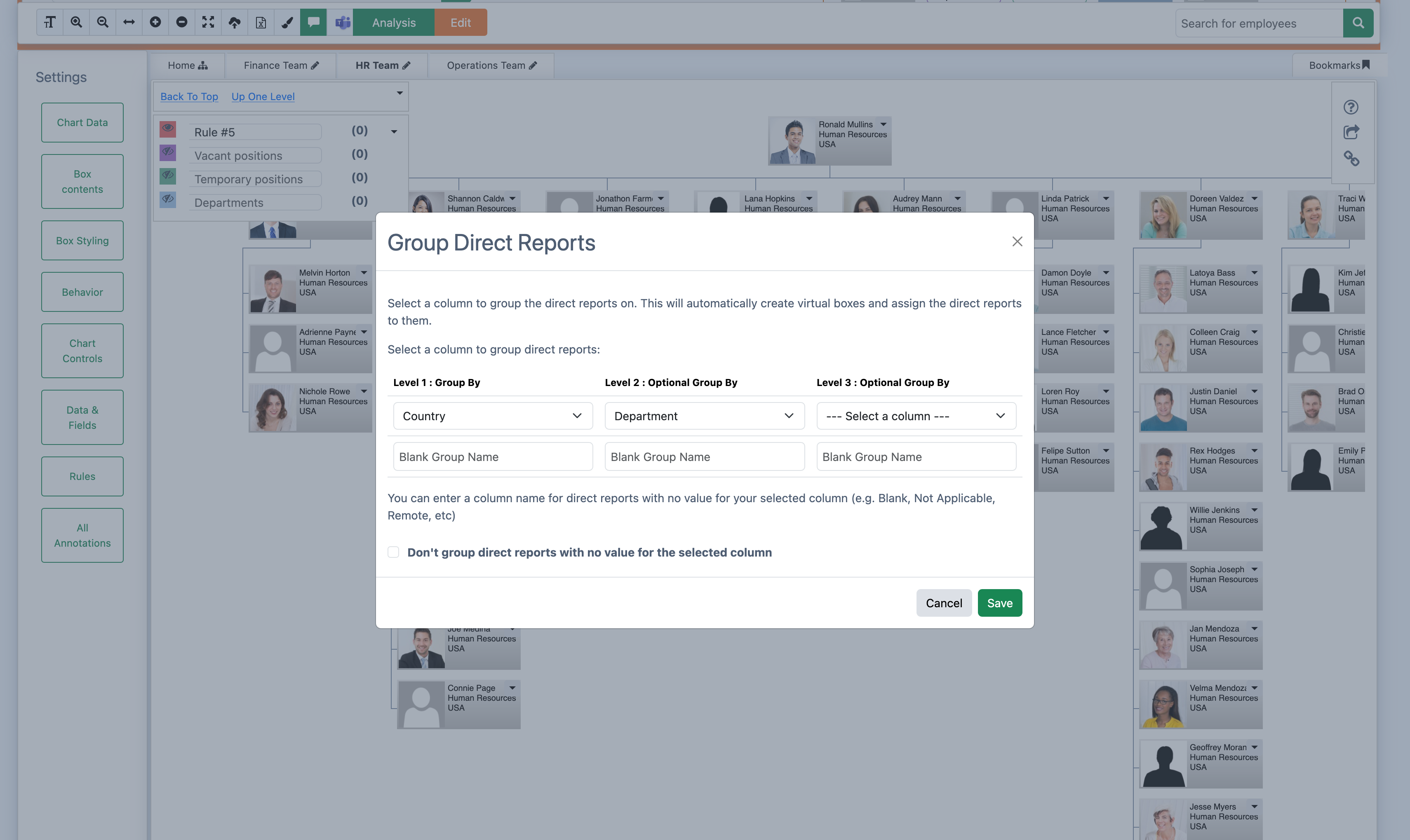 Multi-level Grouping in TeamOrgChart